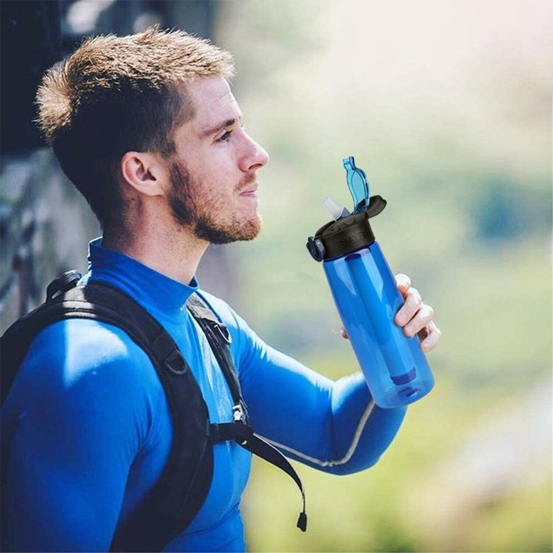 1000ml Ultrafiltration Camping Water Purifier Bottle Frosted UF Membrane